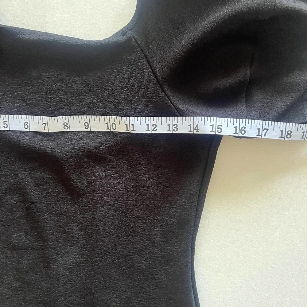 ZARA Balloon Sleeve Black Low Back Mini Dress Size S - Picture 6 of 9